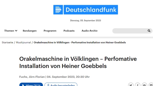 Deutschlandfunk Heiner Goebbels